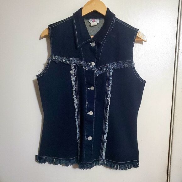 Dating U.S.A. Denim Western Vest Size Large - Picture 2 of 7